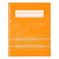 A5 schrift / schoolschrift oranje met muzieknoten - 18 bladzijden 23 lijns