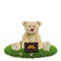 Happy Horse Verjaardag knuffelbeer Boogy 35 cm met gratis verjaardagskaart Beige