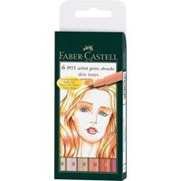 Faber Castell tekenstift Faber-Castell Pitt Artist Pen Brush etui a 6 stuks huidskleur