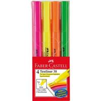 Faber Castell tekstmarker Faber-Castell 38 4 kleuren op blister