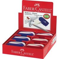 Faber Castell gum Faber-Castell SLEEVE rood/blauw assorti