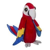 Zachte pluche papegaai knuffel rood 25 cm Rood