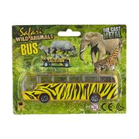 Bus safari speelgoedauto giraf print 14 cm Multi