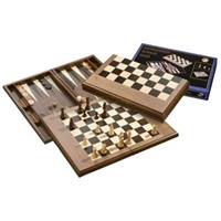 Philos 2525 - Schach-Backgammon-Dame-Set, Magnetverschluss, Feld 50 mm, Königshöhe 90 mm