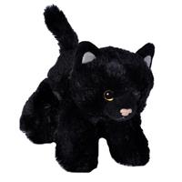 Wild Republic Pluche zwarte kat/poes knuffel 18 cm Zwart