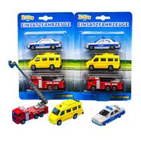 2-Play Traffic Reddingsauto's Set/Politie/Brandweer/Ambulance Assorti