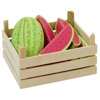 Speelgoed houten watermeloen in kist Multi