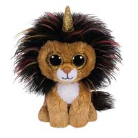 Ty Beanie Knuffel Leeuw met Gouden Hoorn Ramsey 15 cm
