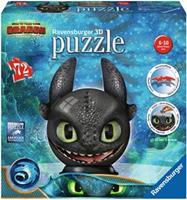 Ravensburger Verlag Ravensburger 11145 - Dragon 3, The Hidden World, Ohnezahn mit Ohren, Puzzleball, 3D Puzzle, Kinderpuzzle, 72 Teile