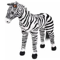 VIDAXL Plüschtier Stehend Zebra Schwarz Und Weiß Xxl