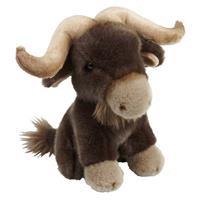 Pluche bruine bizon knuffel 18 cm - Bizons dieren knuffels - Speelgoed voor kinderen