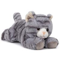 Semo Pluche grijze poes/kat knuffel liggend 25 cm speelgoed Grijs