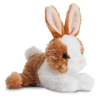 Aurora Pluche wit/bruine konijn/haas knuffel 20 cm speelgoed Multi