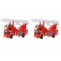 2x Brandweerwagen met ladder voor kinderen