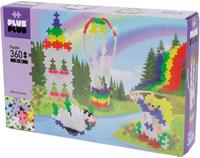 Carletto Plus-Plus 9603794 - Pastel, 360 Bausteine-Set, Regenbogen Heißluftballon, Konstruktionsspielzeug, mehrfarbig