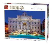 King Night View of Trevi Fountain, Rome Puzzel (1000 stukjes)