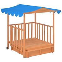 Speelhuis voor kinderen met zandbak UV50 hout blauw