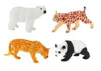 dierenset ijsbeer/lynx/luipaard/panda 4 stuks 10 cm