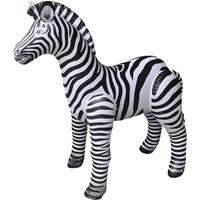 Opblaasbare zebra 140 cm decoratie/speelgoed Multi