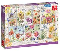 Jumbo legpuzzel Flower Stamps, Summer Flowers 1000 stukjes