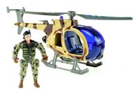 Toi-Toys militaire helikopter met soldaat 27 cm bruin