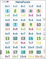 Larsen Lernpuzzle Memo-Puzzle Addition Zahlen 0-20, 40 Teile, 36,5 x 28,5 cm
