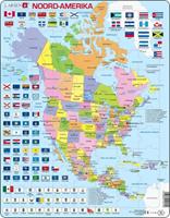 Larsen legpuzzel Maxi kaart: Noord Amerika 70 stukjes