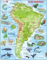 Larsen legpuzzel Maxi Zuid-Amerika geografie en dieren 65 stukjes