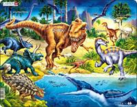 Larsen Rahmen-Puzzle, 57 Teile, 36x28 cm, Dinosaurier aus der Kreidezeit