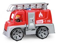 Simm 04457 - Truxx  Feuerwehr Einsatzfahrzeug mit Spielfigur als Feuerwehrmann, Feuerwehrauto mit Rettungsleiter, Feuerwehrtransporter