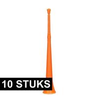 10x Oranje vuvuzela grote blaastoeters 48 cm Oranje