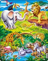 Larsen legpuzzel Maxi dieren op safari 18 stukjes