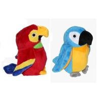 Set van 2 pluche ara papegaai knuffels 15 cm Multi