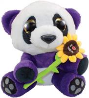 Lumo Stars knuffel Panda I love mom junior 24 cm paars/wit