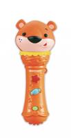 Bontempi microfoon met dierenhoofd 18 cm oranje