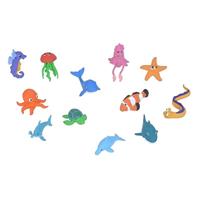 24x Zeedieren/oceaan baby dieren speelgoed figuren Multi