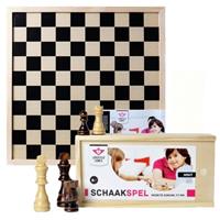 Longfield games Houten schaakstukken en schaakbord 40 x 40 cm Multi