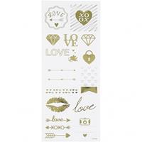 Creotime stickers Love goud 10 x 24 cm 14 delig