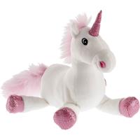 Pluche witte/roze eenhoorn knuffel 38 cm speelgoed Wit