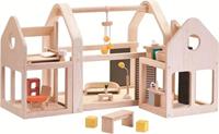 Plan Toys Puppenhaus "Slide N Go" aus Holz inkl. Möbel (ab 3 Jahren)