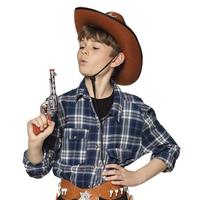 2x Speelgoed cowboy revolvers/pistolen zilver 20 cm Zilver