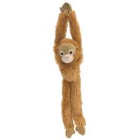Wild Republic Pluche hangende bruine Orang Oetan aap/apen knuffel 51 cm Bruin