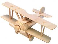 Gepetto's Workshop bouwpakket houten dubbeldekkervliegtuig 31 delig
