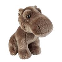 Pluche grijs/bruine nijlpaard knuffel 18 cm speelgoed Grijs