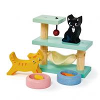 Tender Toys huisdierenset katten hout 7 delig