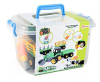 Toi-Toys Traktor + Anhänger mit Schraubendreher zum reparieren Trecker