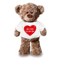 Bellatio Lieve opa we miss you pluche teddybeer knuffel 24 cm met wit t-s Multi