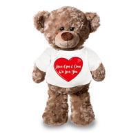 Bellatio Lieve oma en opa we love you pluche teddybeer knuffel 24 cm Multi