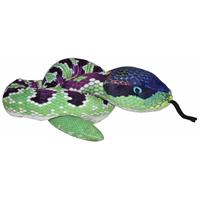 Wild Republic Pluche groen/paarse slangen knuffel 137 cm speelgoed Multi