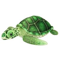 Pluche groene zeeschildpad knuffel 25 cm speelgoed Groen